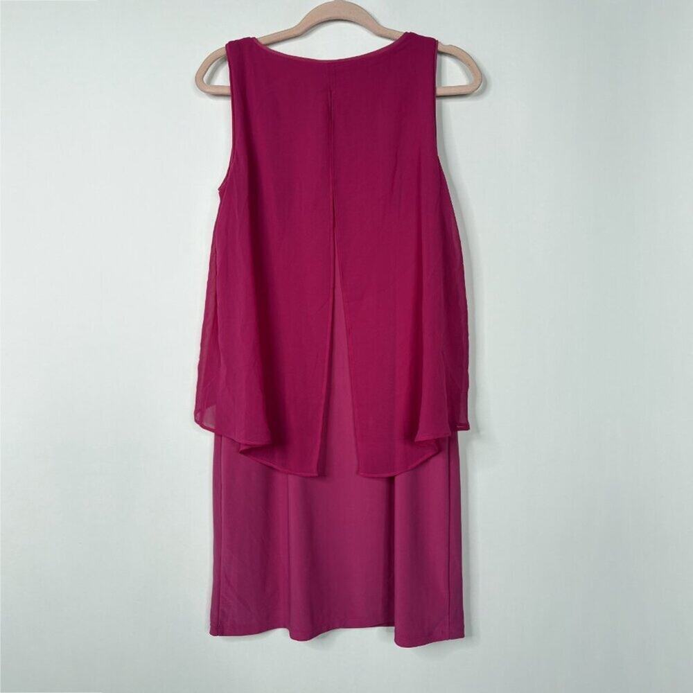 2/$30 White House Black Market Sleeveless MJ Woven w/ Overlay Pomegranate #9947 - Picture 4 of 9